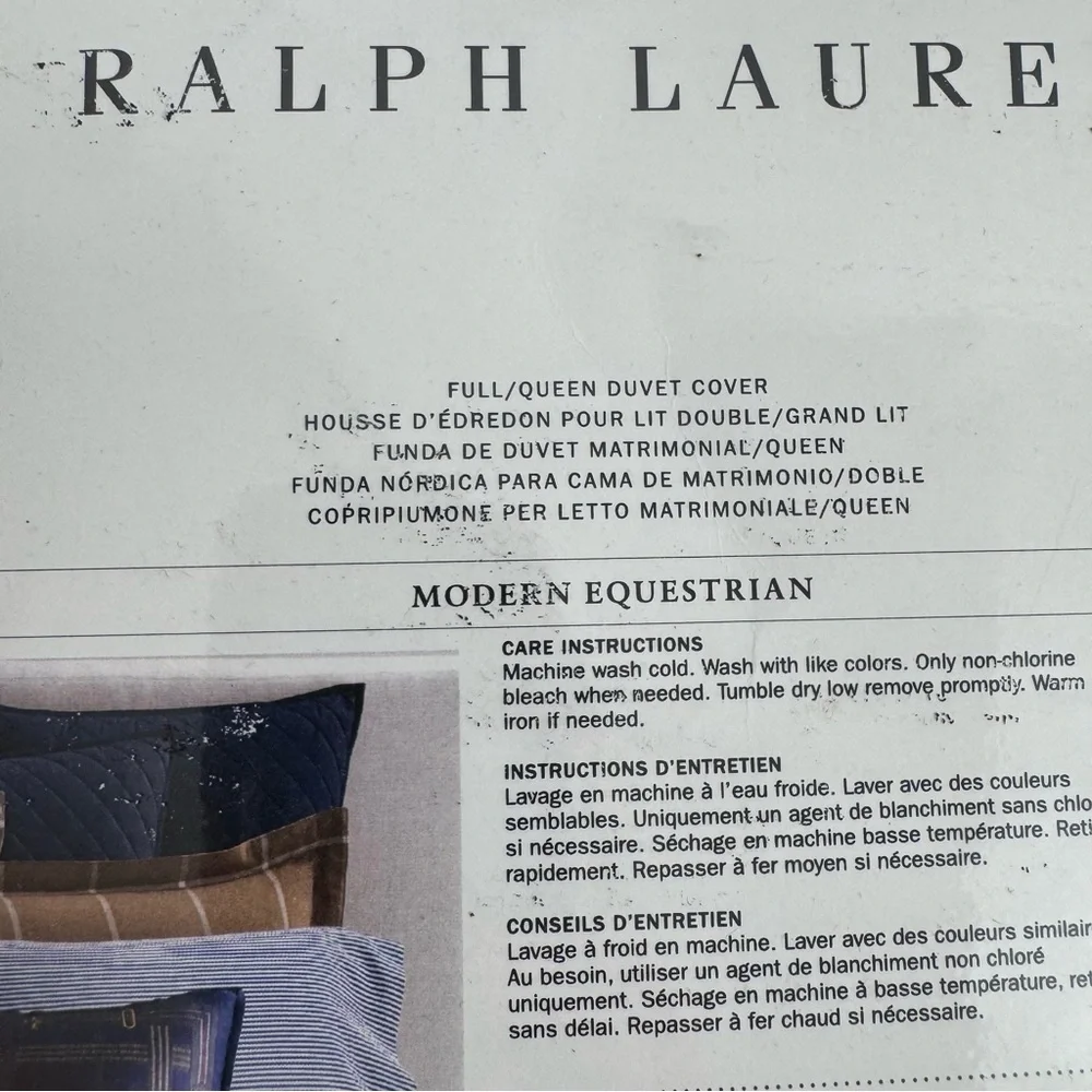 Ralph Lauren‎ NEW Modern Equestrian Duvet Cover Full/Queen